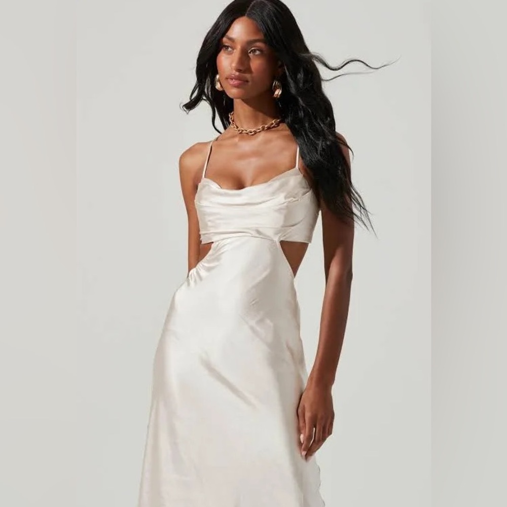 NWT Astr Champagne Satin Dress